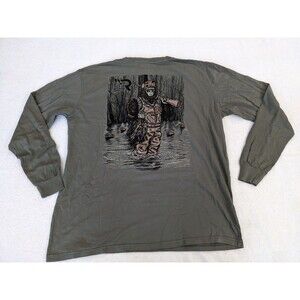 Roost Waterfowl Mens Sz XL Pullover Long Sleeve Crew Neck Shirt Gray